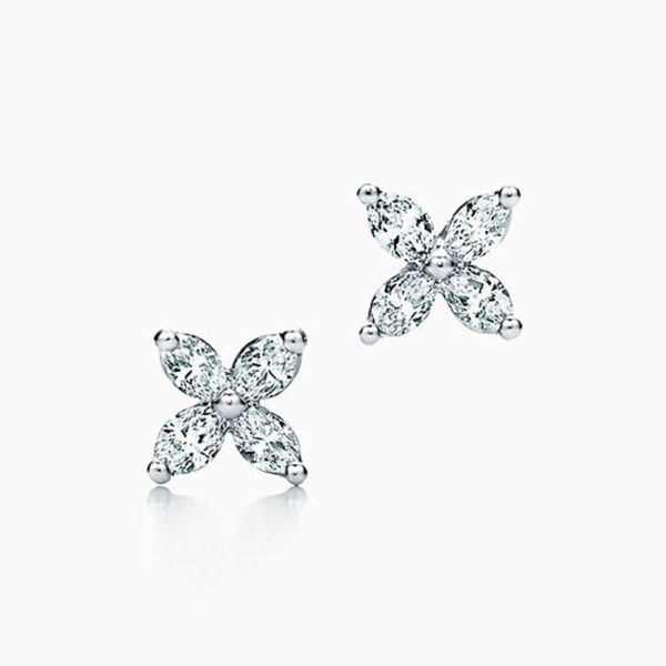 Toxse Platinum And Diamond Victoria Stud Earrings