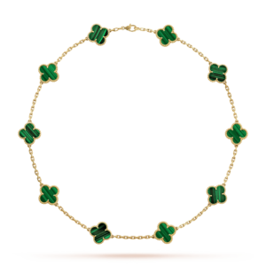 Toxse Vintage Alhambra Malachite 10 Motifs Necklace