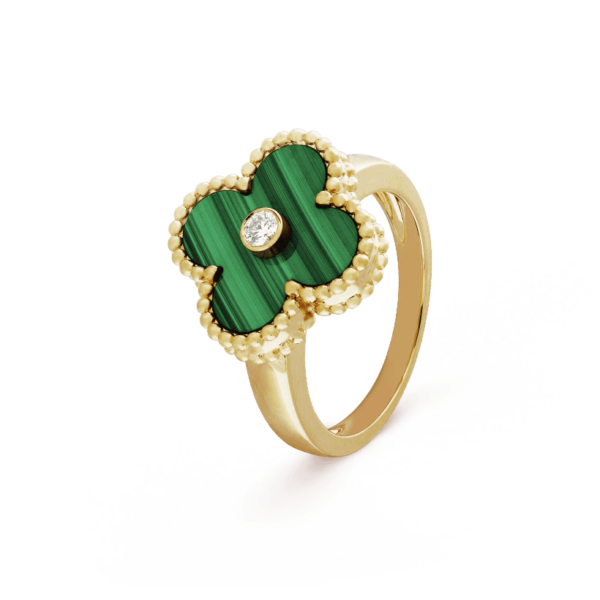 Toxse Vintage Alhambra Malachite Ring