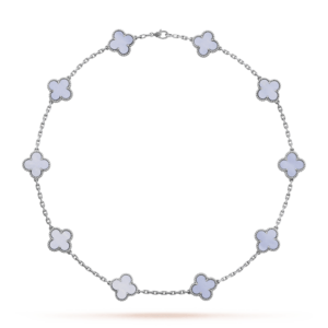 Toxse Vintage Alhambra Chalcedony 10 Motifs Necklace