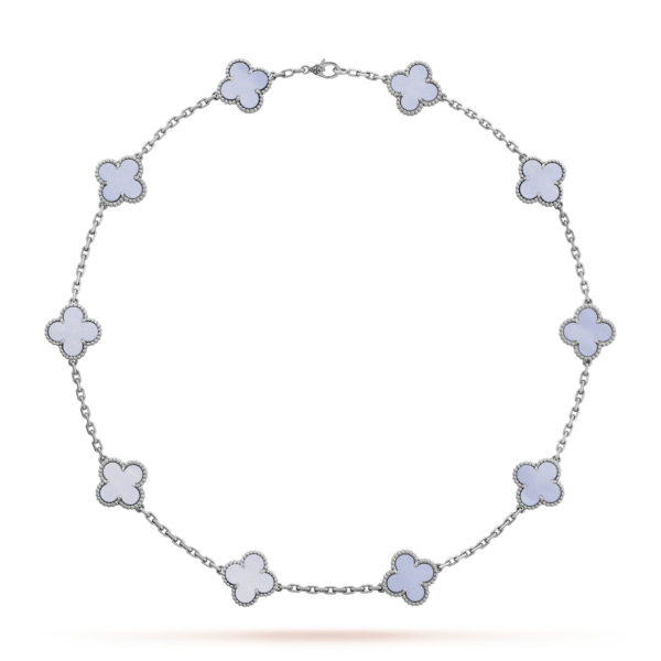 Toxse Vintage Alhambra Chalcedony 10 Motifs Necklace