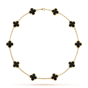 Toxse Vintage Alhambra Black 10 Motifs Clover Necklace