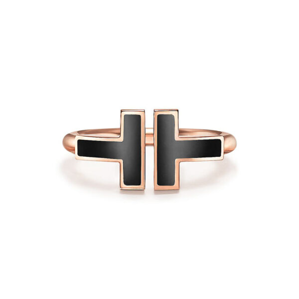 Toxse T Black Onyx Wire Ring