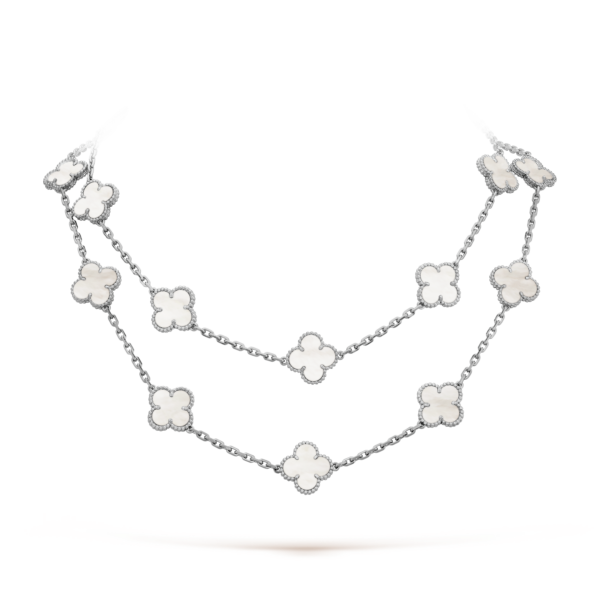 Toxse Pearl Vintage Alhambra 20 Motifs Long Necklace