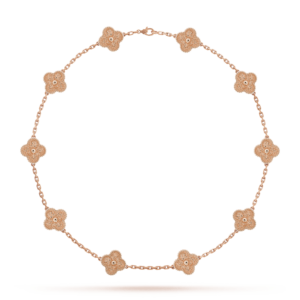 Toxse Vintage Alhambra Rose Gold 10 Motifs Necklace