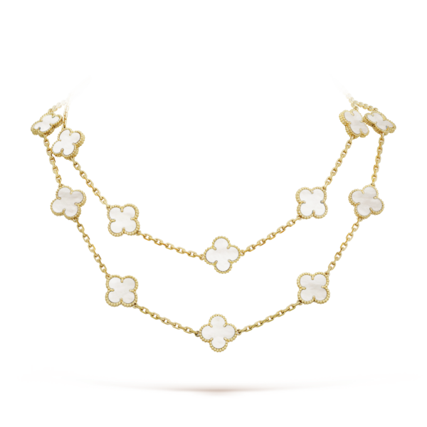Toxse Pearl Vintage Alhambra 20 Motifs Long Necklace