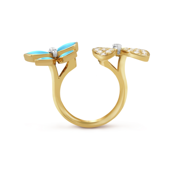 Toxse Two Butterfly Between the Finger Turquoise Ring - Image 5