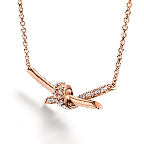 Toxse Knot Pendant Diamond Necklace - Image 3
