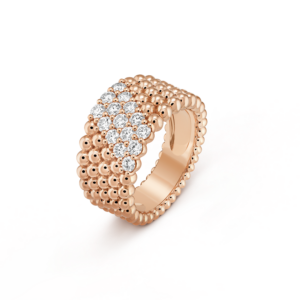 Toxse Perlée Diamonds Five Rows Ring