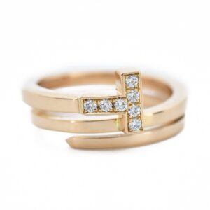 Toxse T Diamond Square Wrap Ring