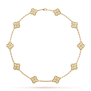 Toxse Vintage Alhambra Diamonds 10 Motifs Necklace