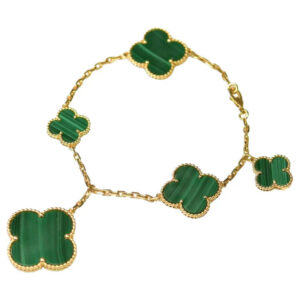 Toxse Magic Clover Malachite Pink Gold Bracelet 5 Motifs
