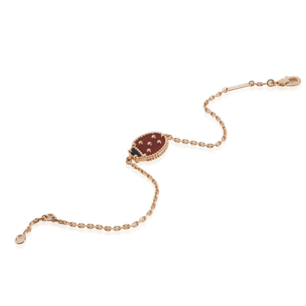 Toxse Lucky Spring Closed Wings Bug Pink Gold Bracelet - Image 7