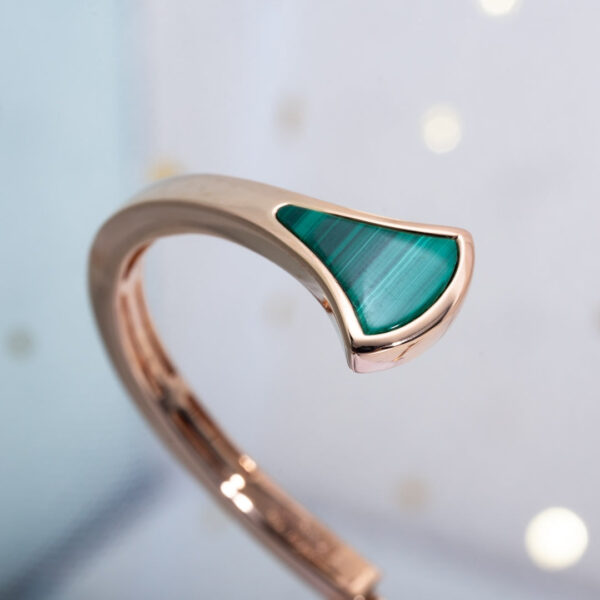 Toxse Dream Bracelet Open Malachite Pink Gold - Image 4