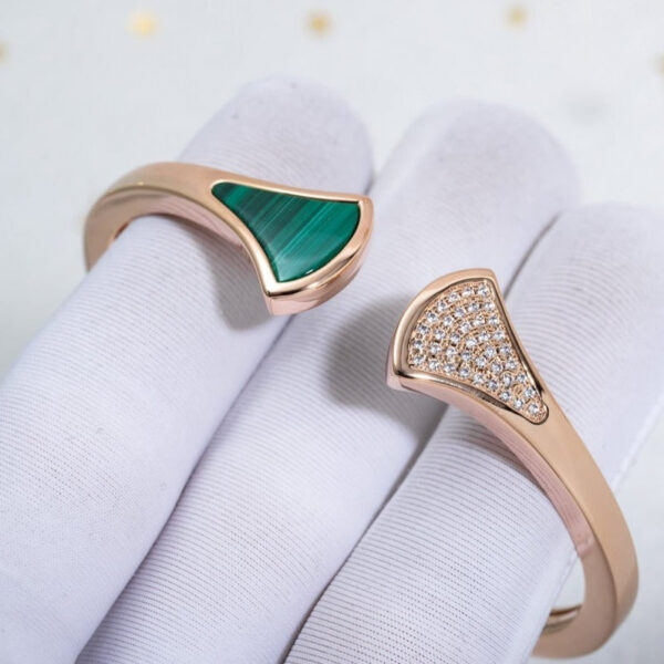 Toxse Dream Bracelet Open Malachite Pink Gold - Image 6