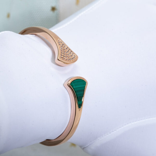 Toxse Dream Bracelet Open Malachite Pink Gold - Image 8