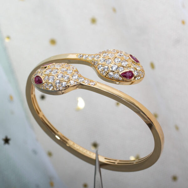 Toxse Serpenti Bracelet Pink Gold Diamond Double Snake - Image 2