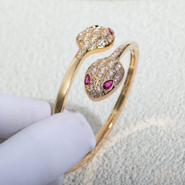 Toxse Serpenti Bracelet Pink Gold Diamond Double Snake - Image 3