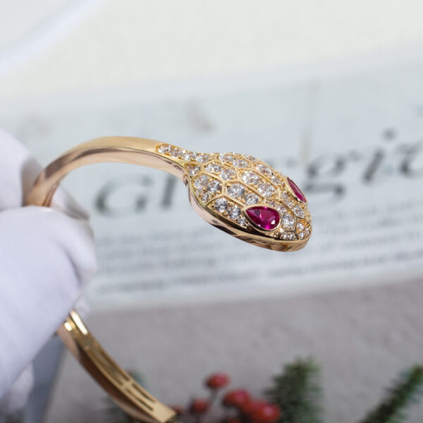 Toxse Serpenti Bracelet Pink Gold Diamond Double Snake - Image 4