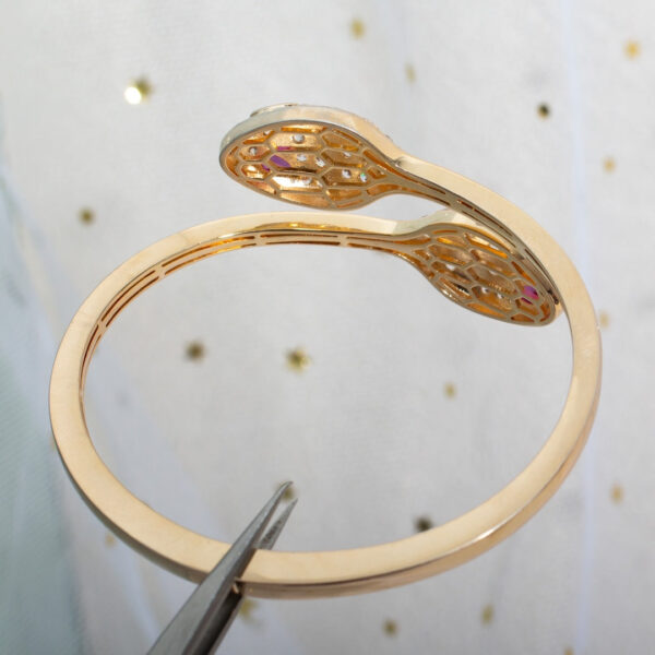 Toxse Serpenti Bracelet Pink Gold Diamond Double Snake - Image 7
