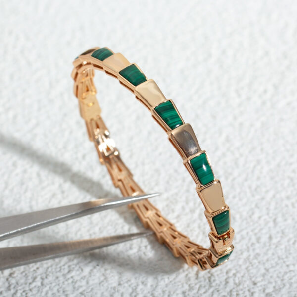 Toxse Serpenti Bracelet Pink Gold Malachite - Image 2