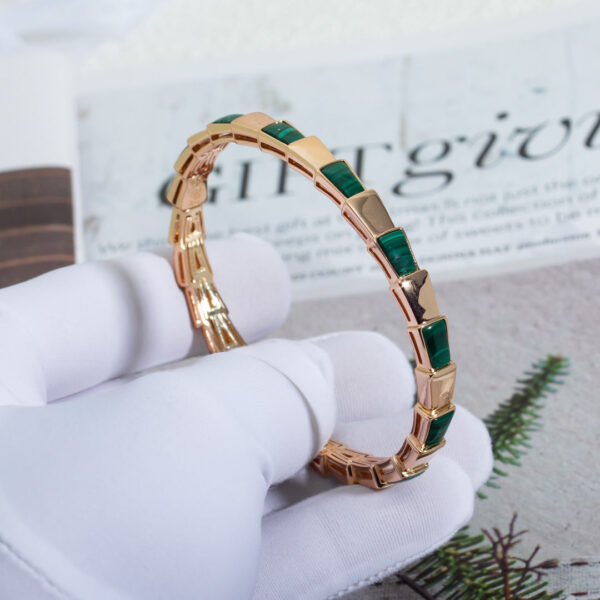 Toxse Serpenti Bracelet Pink Gold Malachite - Image 4