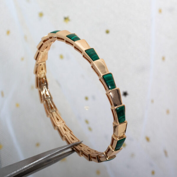 Toxse Serpenti Bracelet Pink Gold Malachite - Image 3