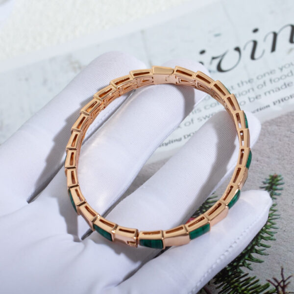Toxse Serpenti Bracelet Pink Gold Malachite - Image 5