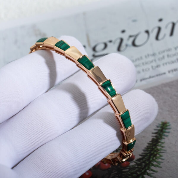 Toxse Serpenti Bracelet Pink Gold Malachite - Image 6