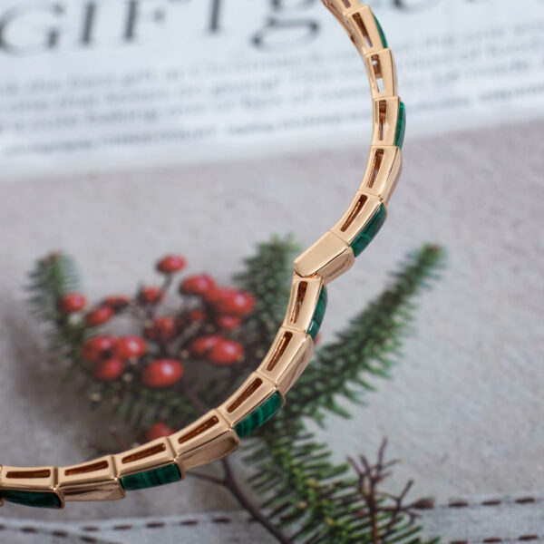 Toxse Serpenti Bracelet Pink Gold Malachite - Image 7