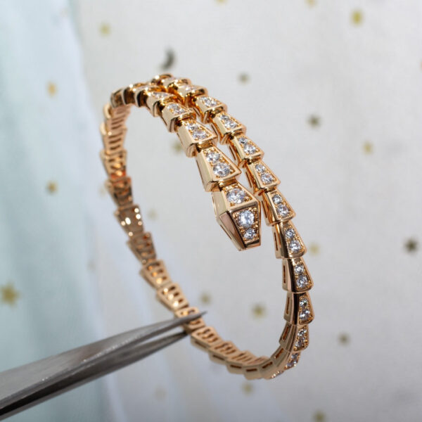 Toxse Serpenti Bracelet 6.8Mm Pink Gold Diamond - Image 3