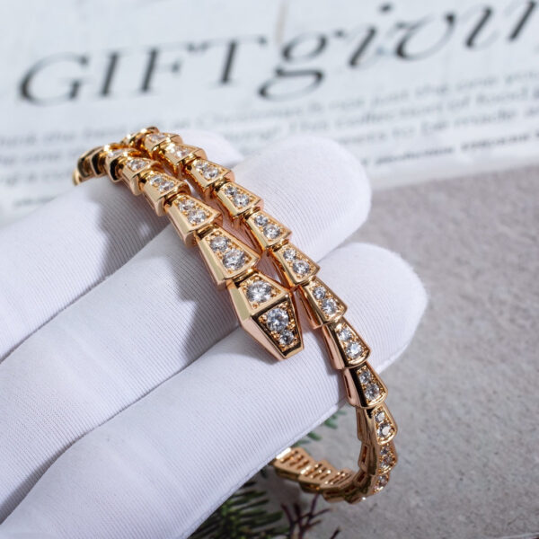 Toxse Serpenti Bracelet 6.8Mm Pink Gold Diamond - Image 4
