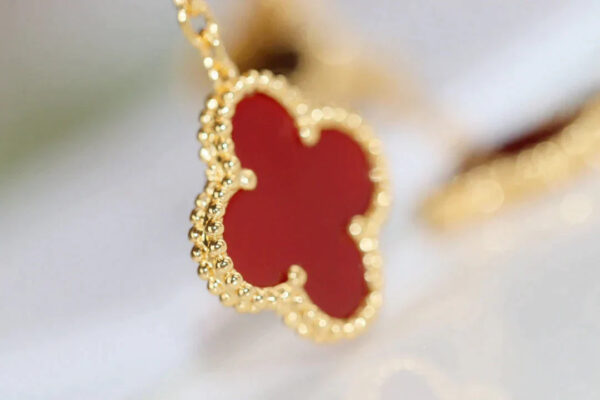 Toxse Clover Earrings Gold Tiger Eye Carnelian 2 Motifs - Image 9