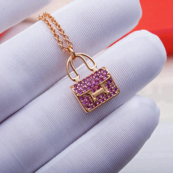 Toxse Constance Pedant Purple Diamond Necklace - Image 3