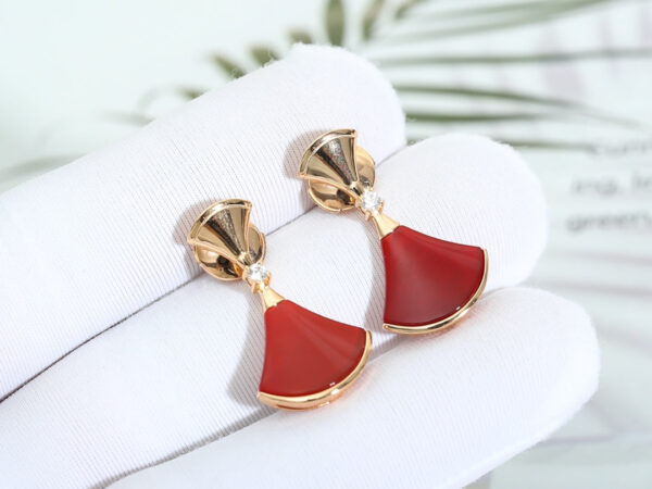 Toxse Dream Carnelian Pink Gold Earrings - Image 3