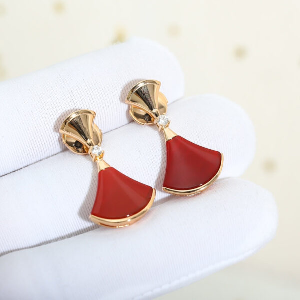 Toxse Dream Carnelian Pink Gold Earrings - Image 2