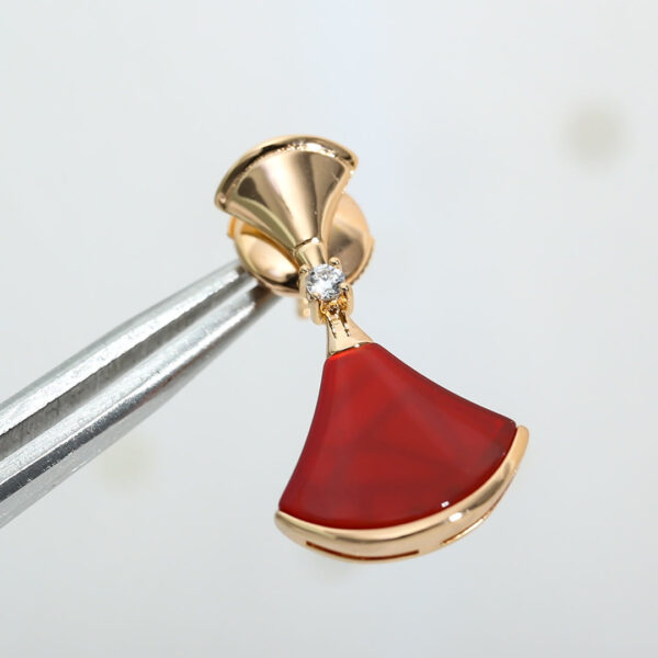 Toxse Dream Carnelian Pink Gold Earrings - Image 6
