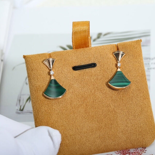 Toxse Dream Malachite Pink Gold Earrings - Image 5