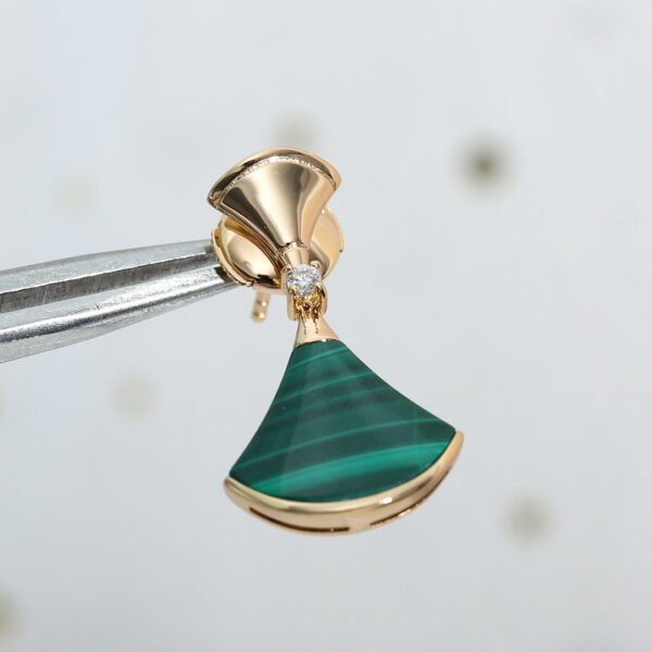 Toxse Dream Malachite Pink Gold Earrings - Image 6