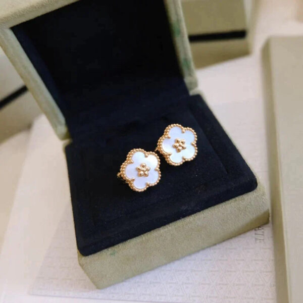 Toxse Lucky Pink Gold White Mop Earrings - Image 5