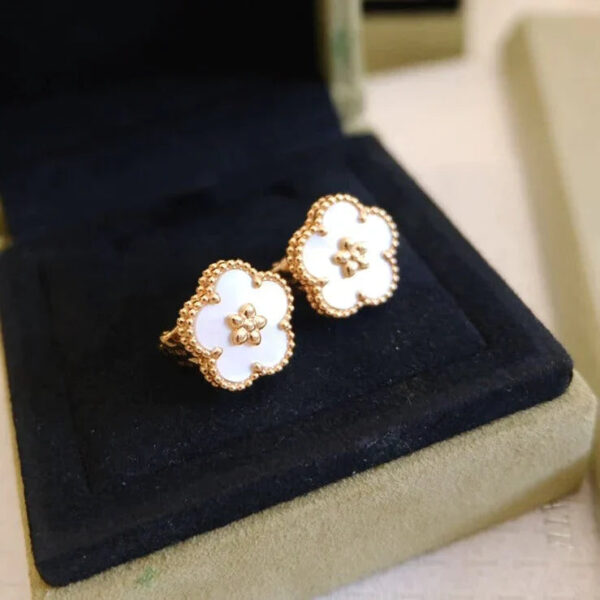 Toxse Lucky Pink Gold White Mop Earrings - Image 6