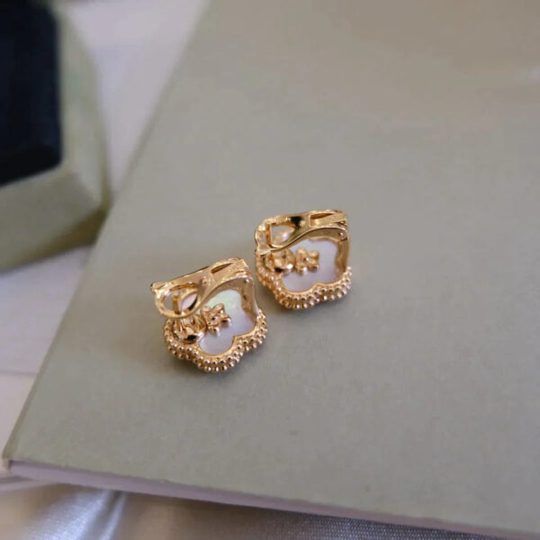 Toxse Lucky Pink Gold White Mop Earrings - Image 7