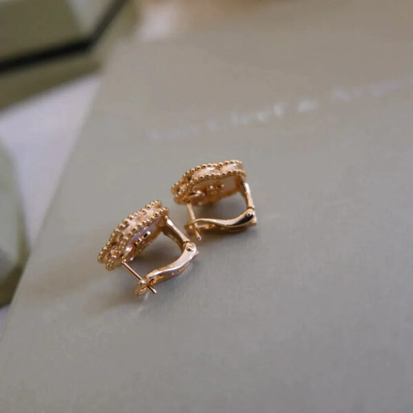 Toxse Lucky Pink Gold White Mop Earrings - Image 9