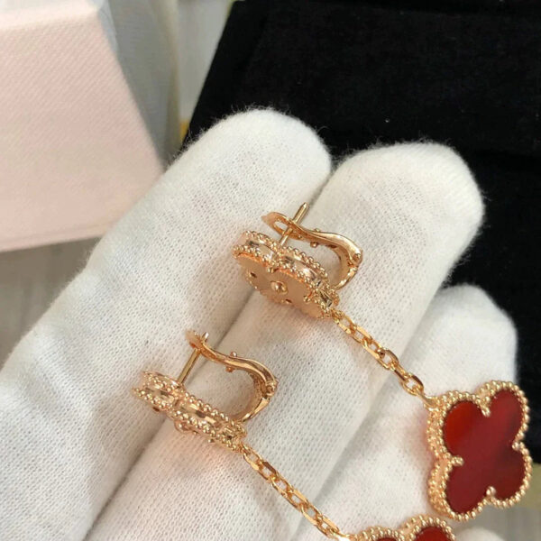 Toxse Clover Earrings Gold And Carnelian - Image 6