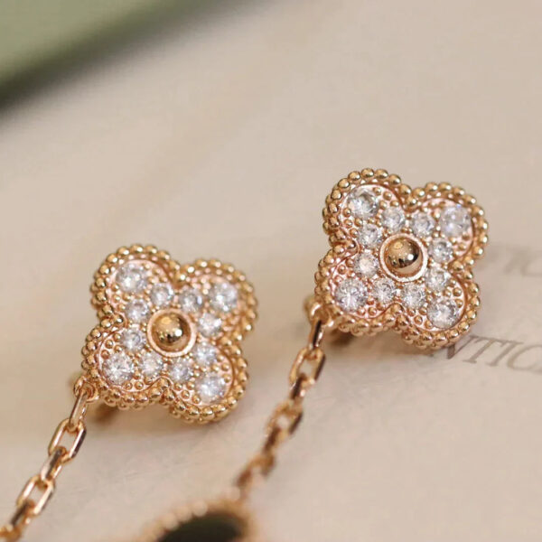 Toxse Vintage Earrings Pink Gold Diamond - Image 3