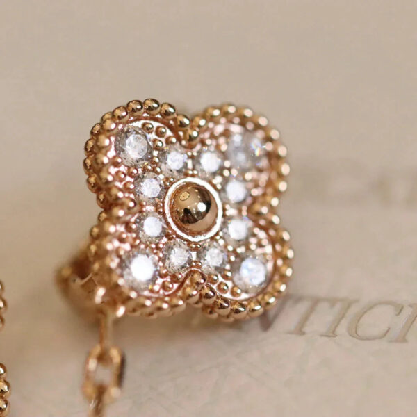 Toxse Vintage Earrings Pink Gold Diamond - Image 4