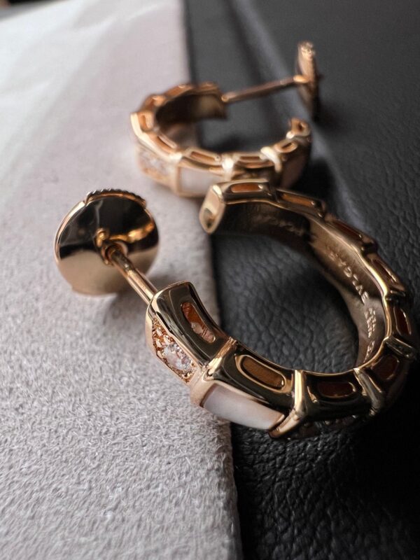 Toxse Serpenti Mop Pink Gold Earrings - Image 2