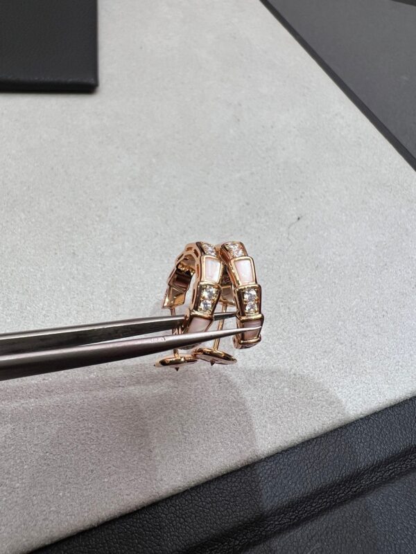 Toxse Serpenti Mop Pink Gold Earrings - Image 3