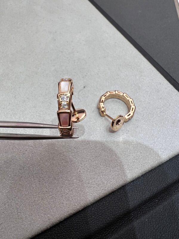 Toxse Serpenti Mop Pink Gold Earrings - Image 4