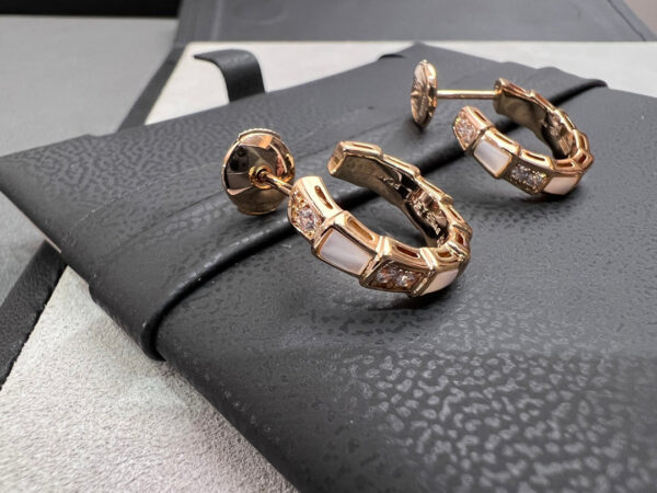 Toxse Serpenti Mop Pink Gold Earrings - Image 5